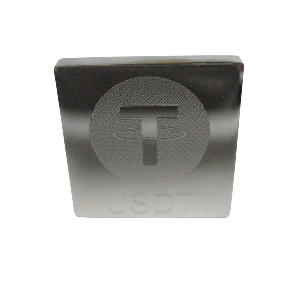 Etched Tether Stable Coin USDT Cryptocurrency Blockchain Adjustable Size Ring